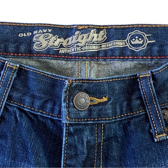 Old Navy Dark Denim Jeans Mens Sz 33x30 Straight Slim Bundle 100% Cotton - Picture 7 of 12